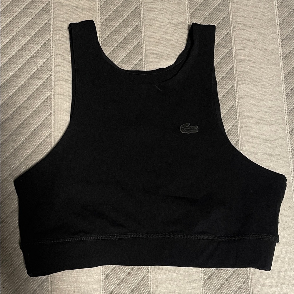 Lacoste Black Cropped Top Sports bra